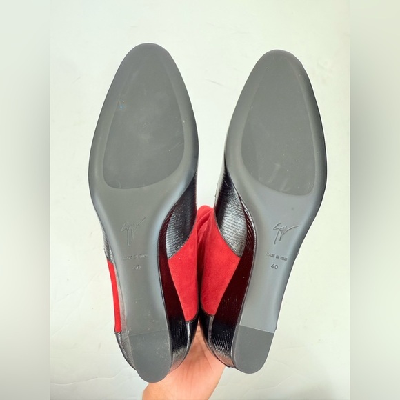 Giuseppe Zanotti Mascolina 30 Tubo Red Suede Black Leather cowboy Boots EU 40 - Picture 6 of 9